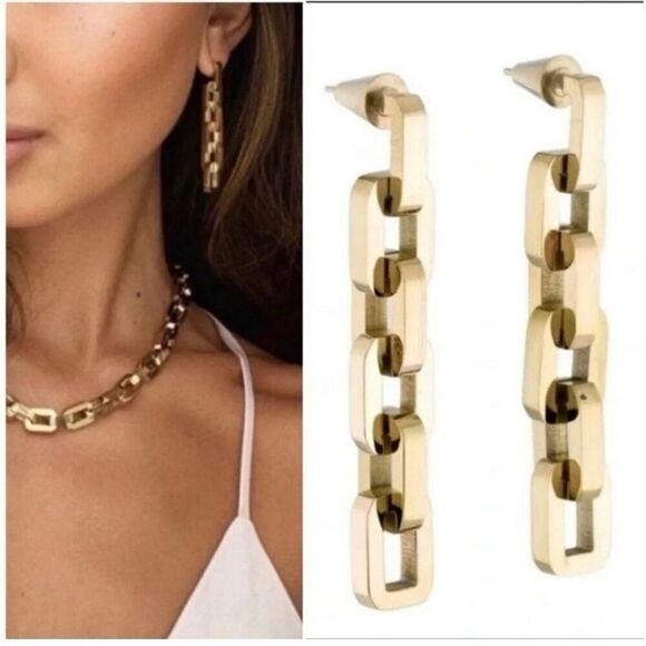 EDDIE BORGO Supra Link Necklace and Earrings $675 MSRP Brand New in Packages - Picture 2 of 11